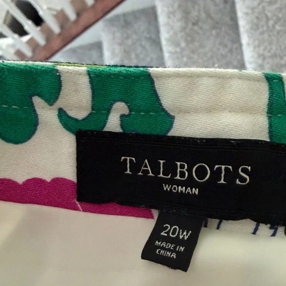 Talbots Pink and Green Floral Pencil Skirt - Picture 2 of 7